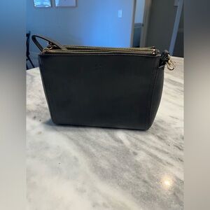 Lo & Sons Pearl Crossbody Leather Bag - Black, Gold, Gray